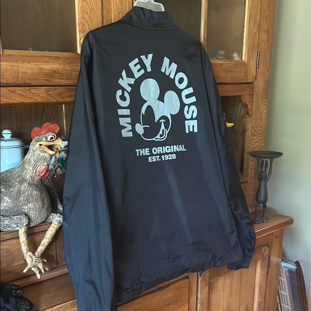 Vintage Mickey Disney Sz XL Blk Windbreaker Jacket FUC